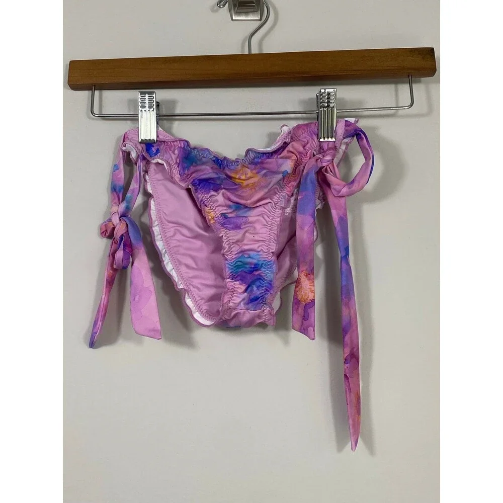Frankies Bikinis Colby Watercolor Floral Tie Side Bikini Bottom XS